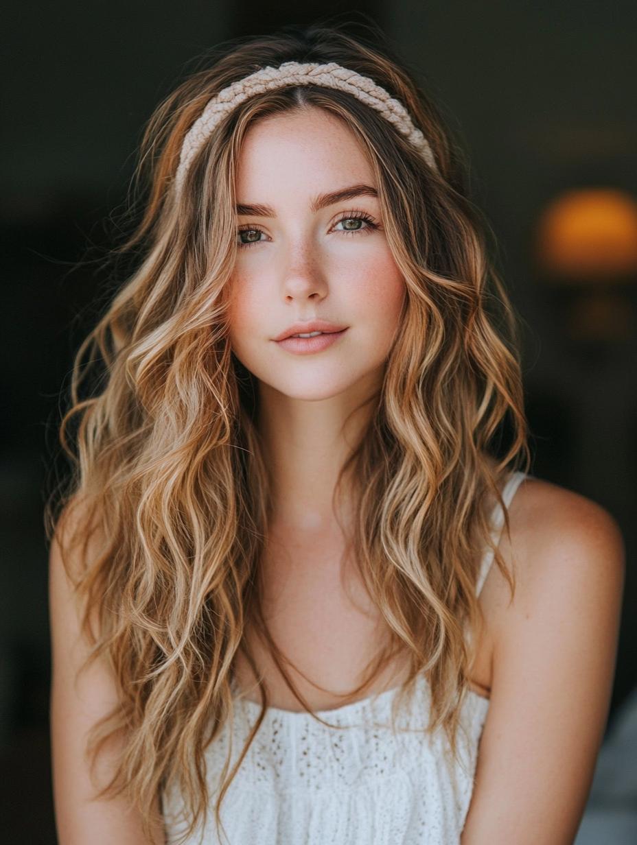 Beachy Waves with a Headband