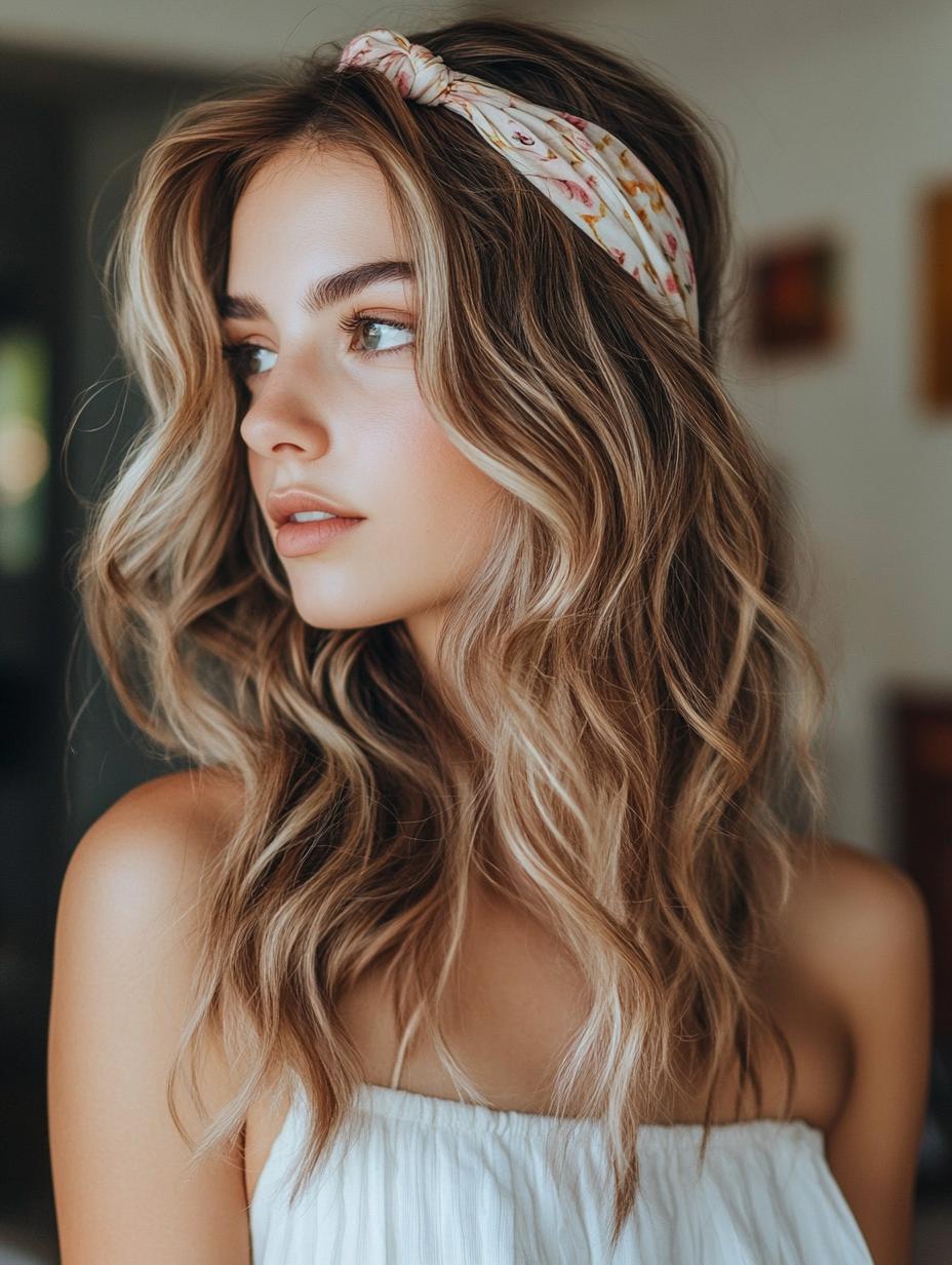 Beachy Waves with a Headband