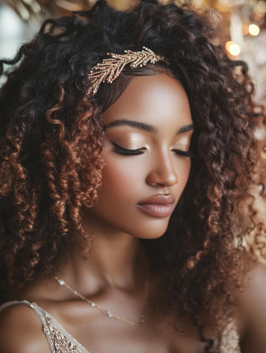 Cascading Curls with Braided Headband