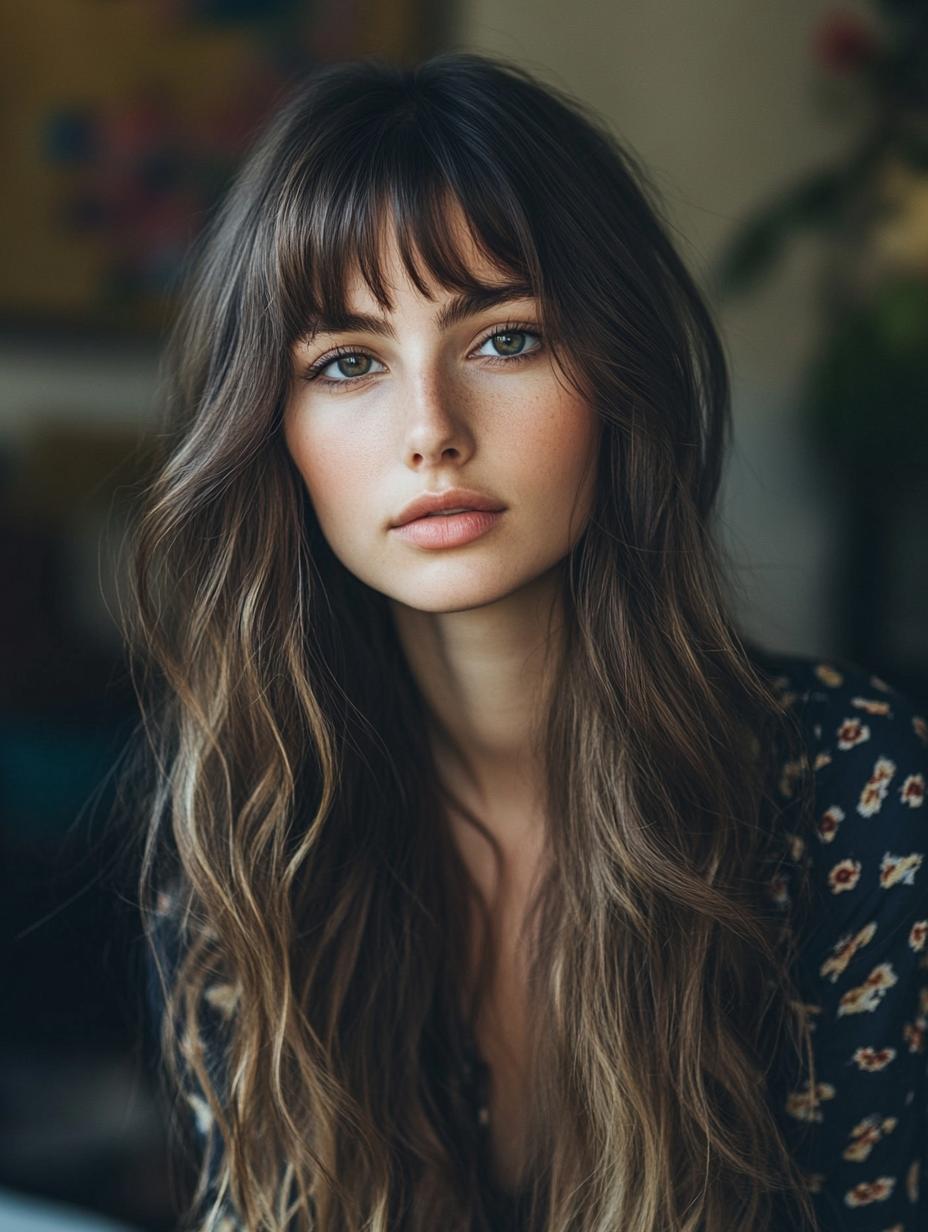 Long Layers with Bangs