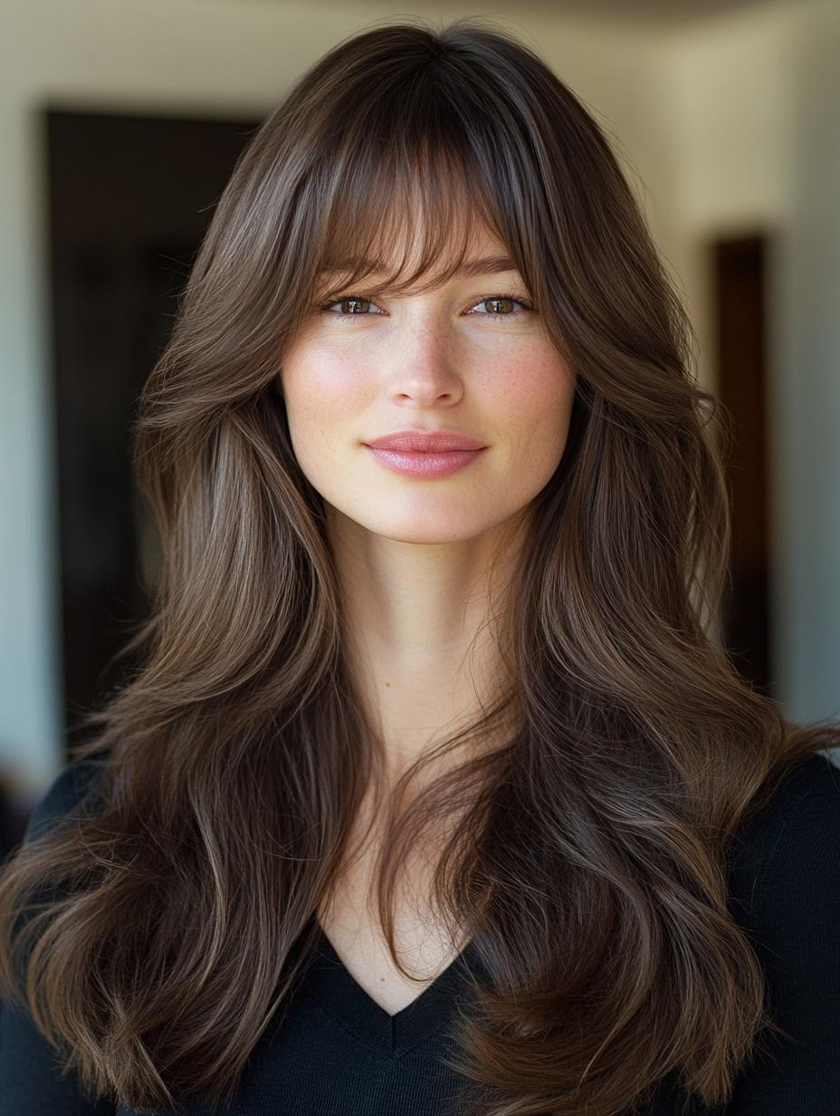Long Layers with Bangs