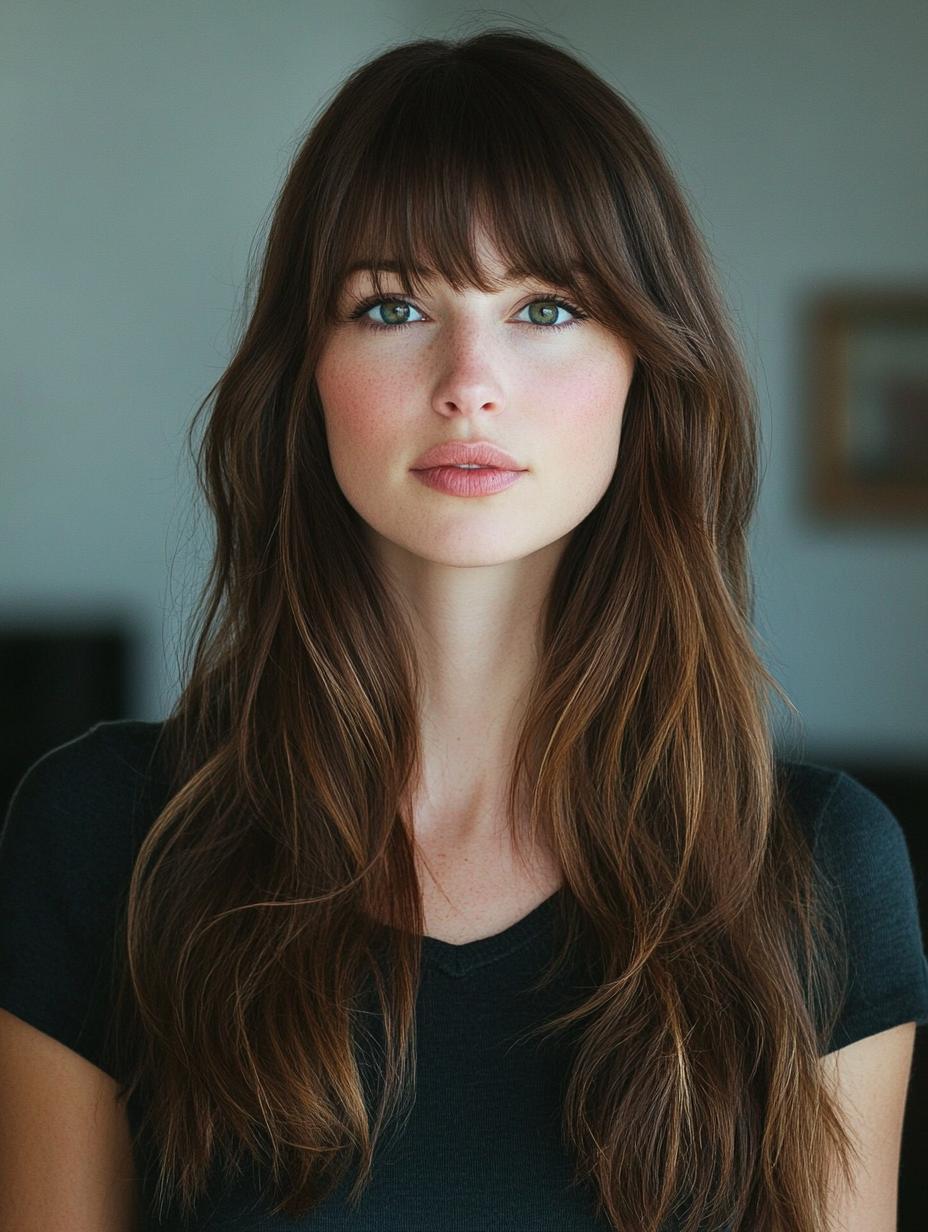 Long Layers with Bangs