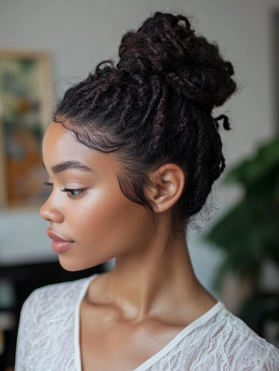 Messy Bun with Twists