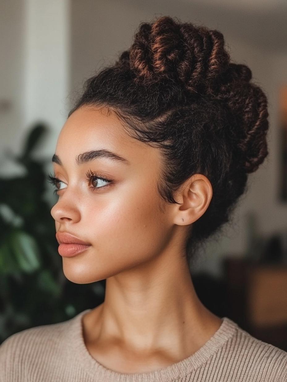 Messy Bun with Twists