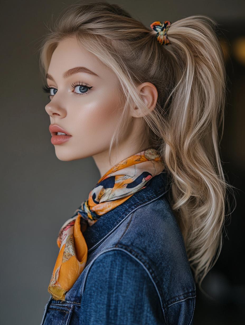 Playful Scarf Ponytail