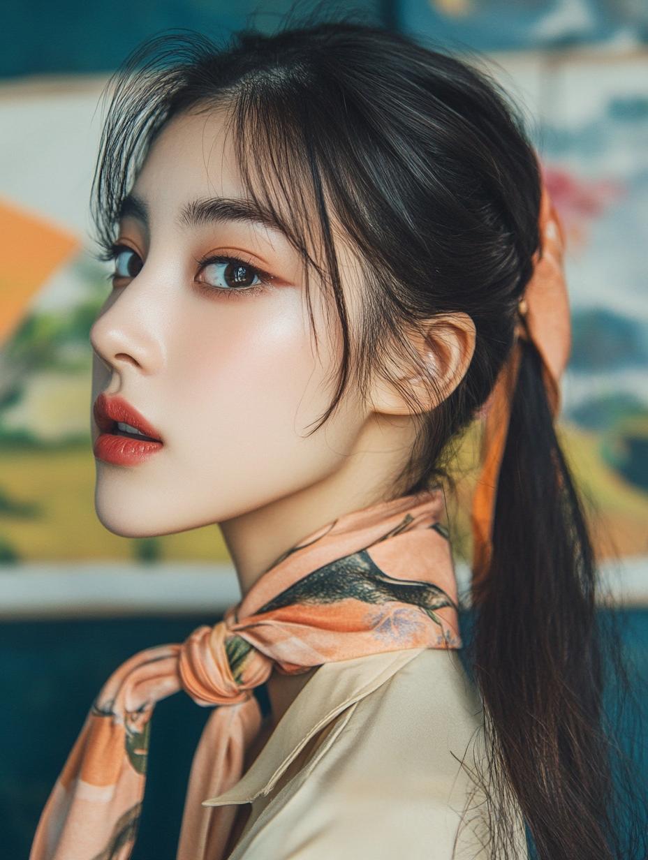 Playful Scarf Ponytail