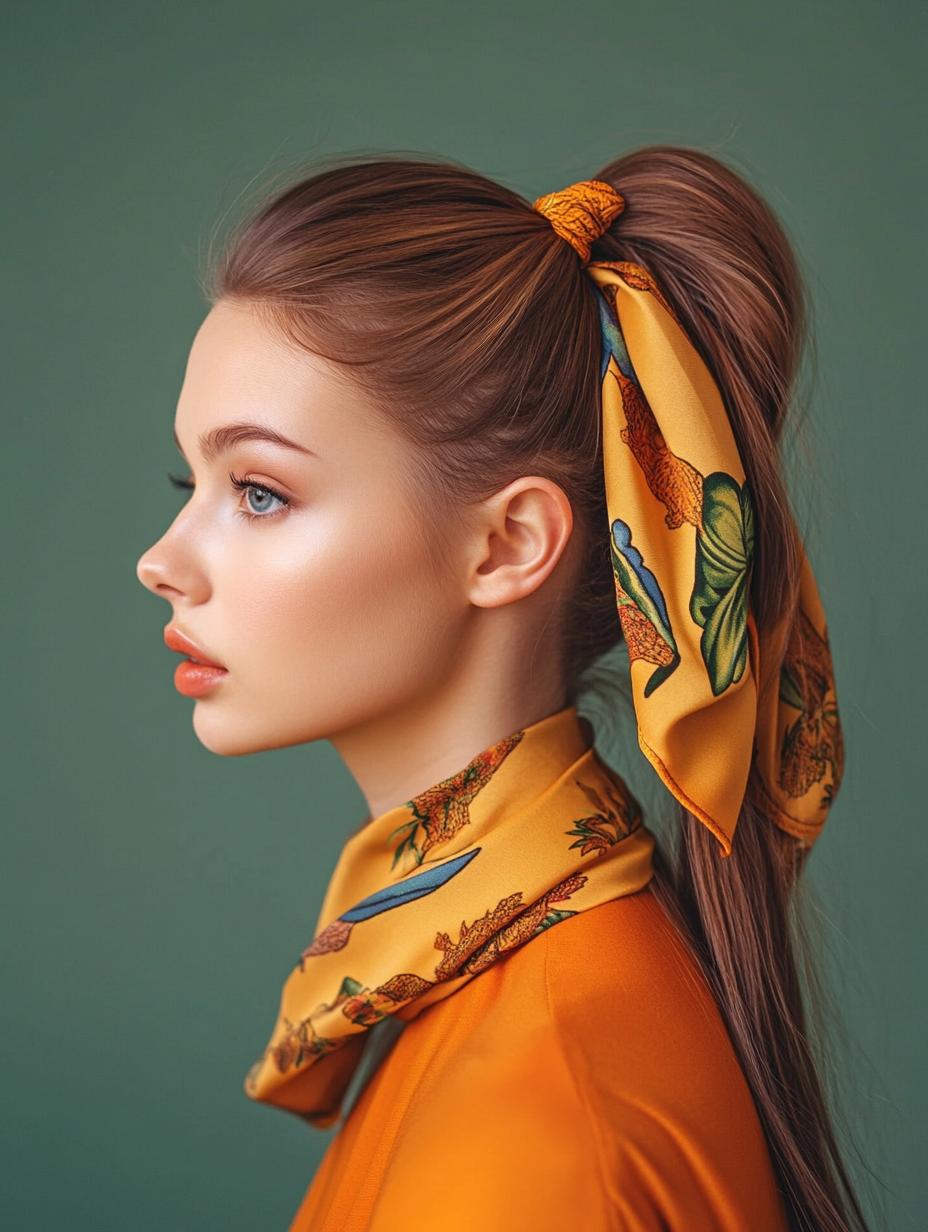 Playful Scarf Ponytail