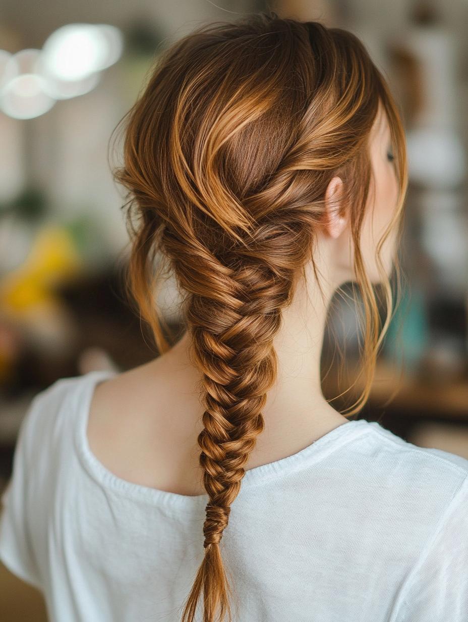 Side Braid with Loose Ends