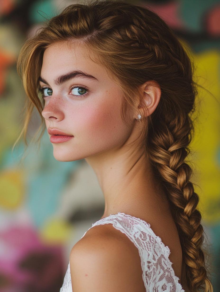 Side Braid with Loose Ends